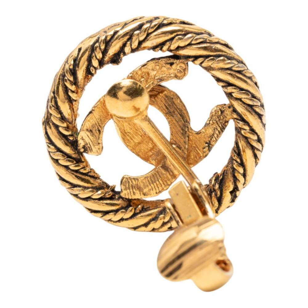 CHANEL Authentic Gold Logo Earrings - Picture 3 of 4